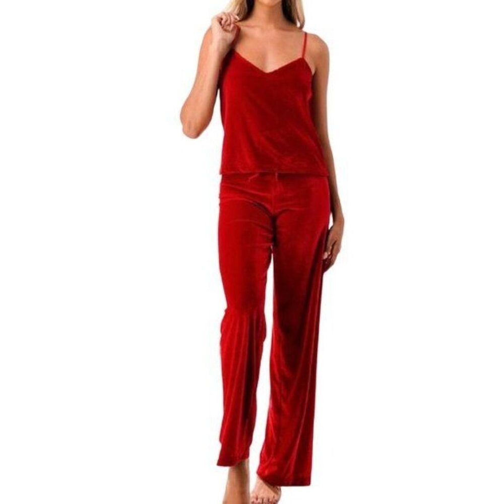 Pajama Gram Ruby Velour 2 Pc. Pajama Lounge SMALL (899)